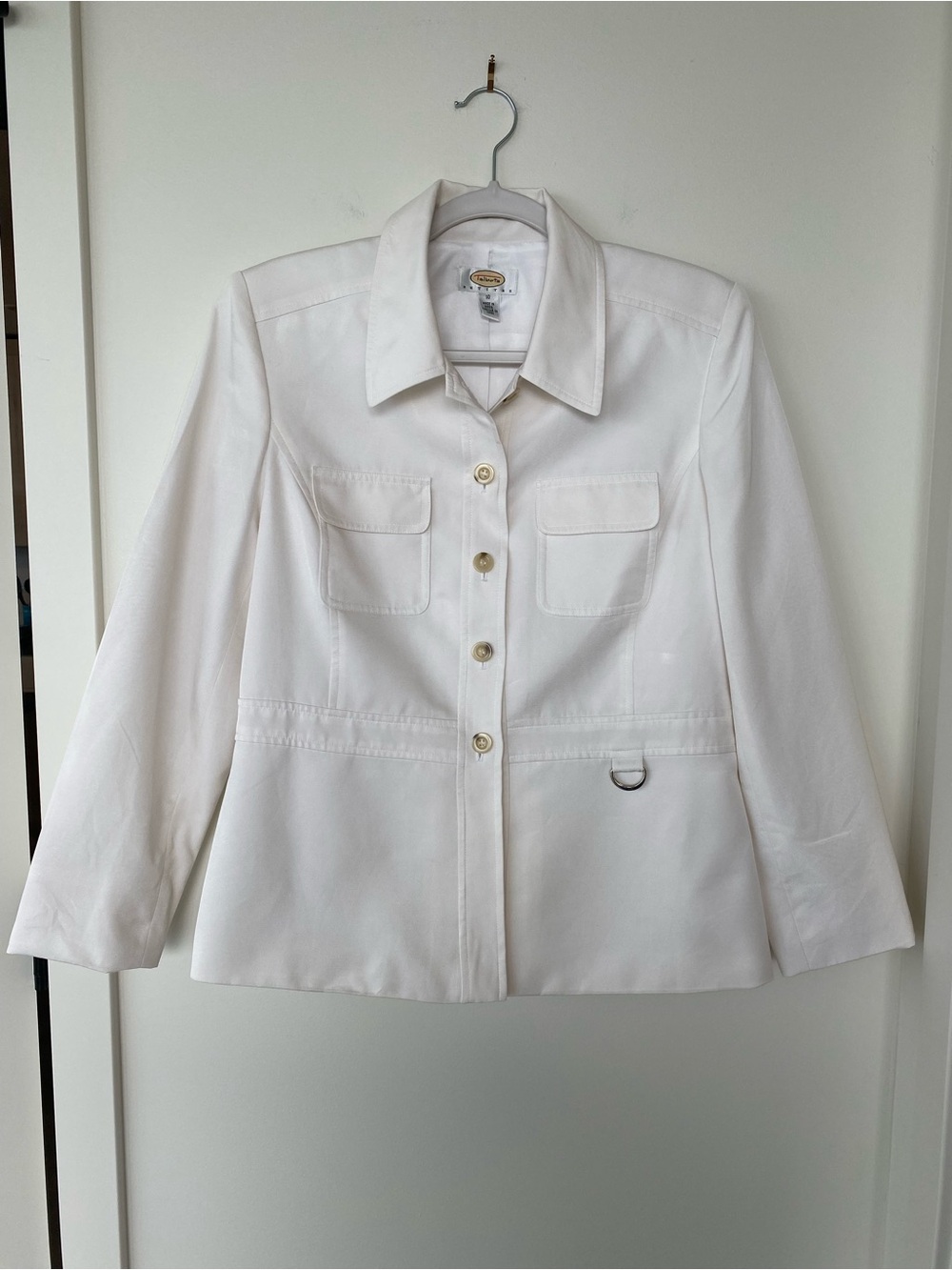 Talbots Women’s White Silk/Cotton Utility Jacket, Size 10P